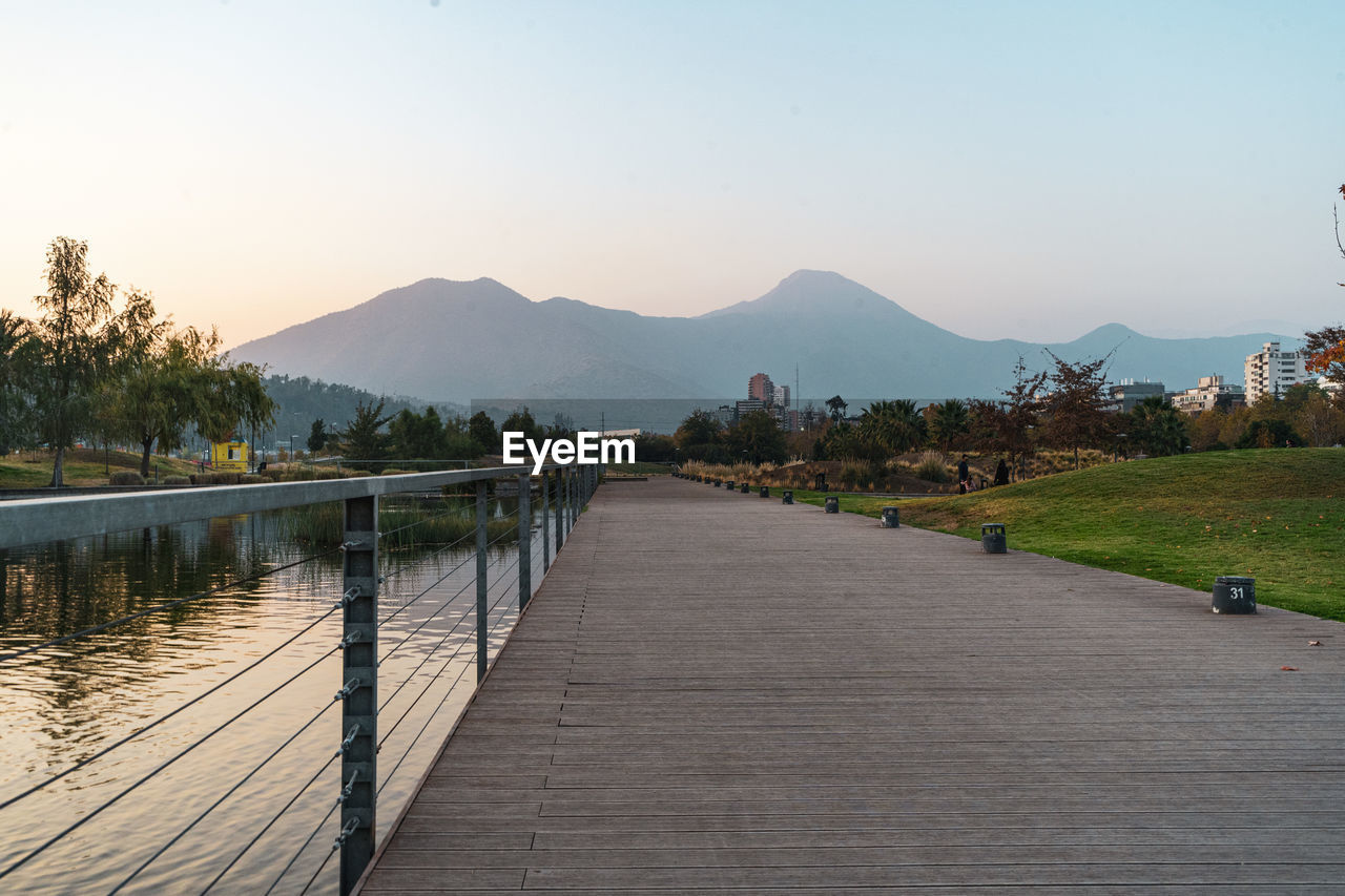 Scenic view of mountains against clear sky