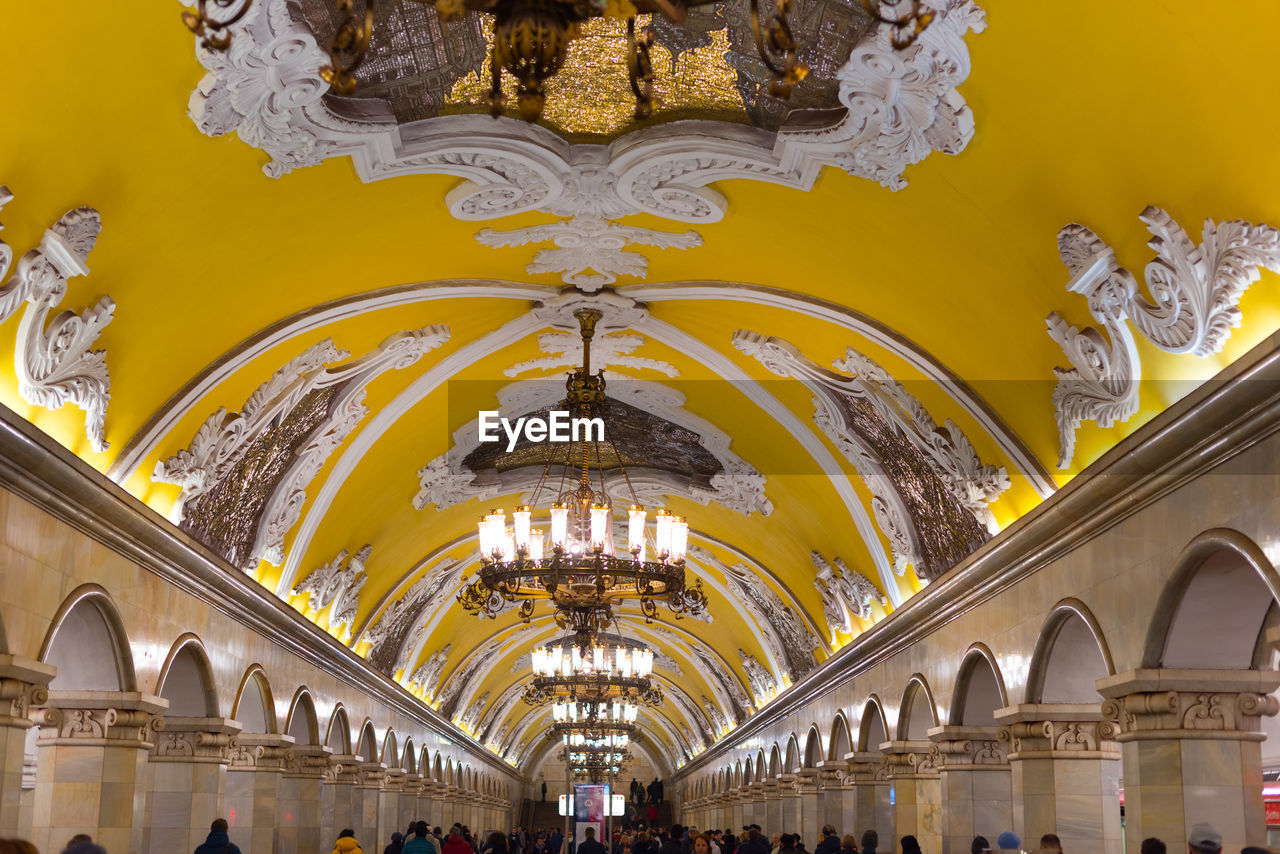 LOW ANGLE VIEW OF CEILING IN CORRIDOR