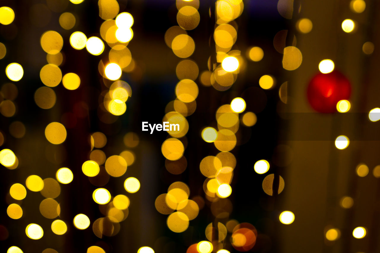 Defocused image of illuminated lights