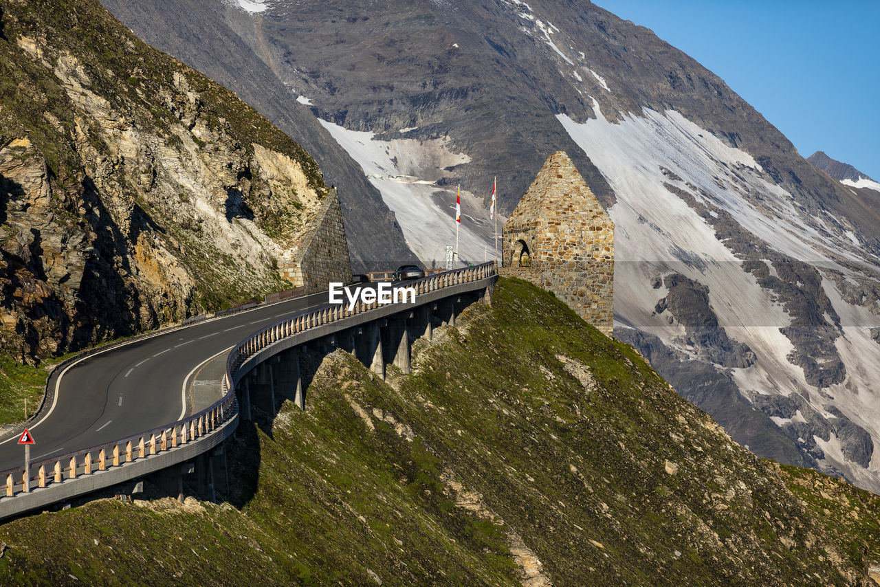 HIGH ANGLE VIEW OF ROAD ON MOUNTAIN