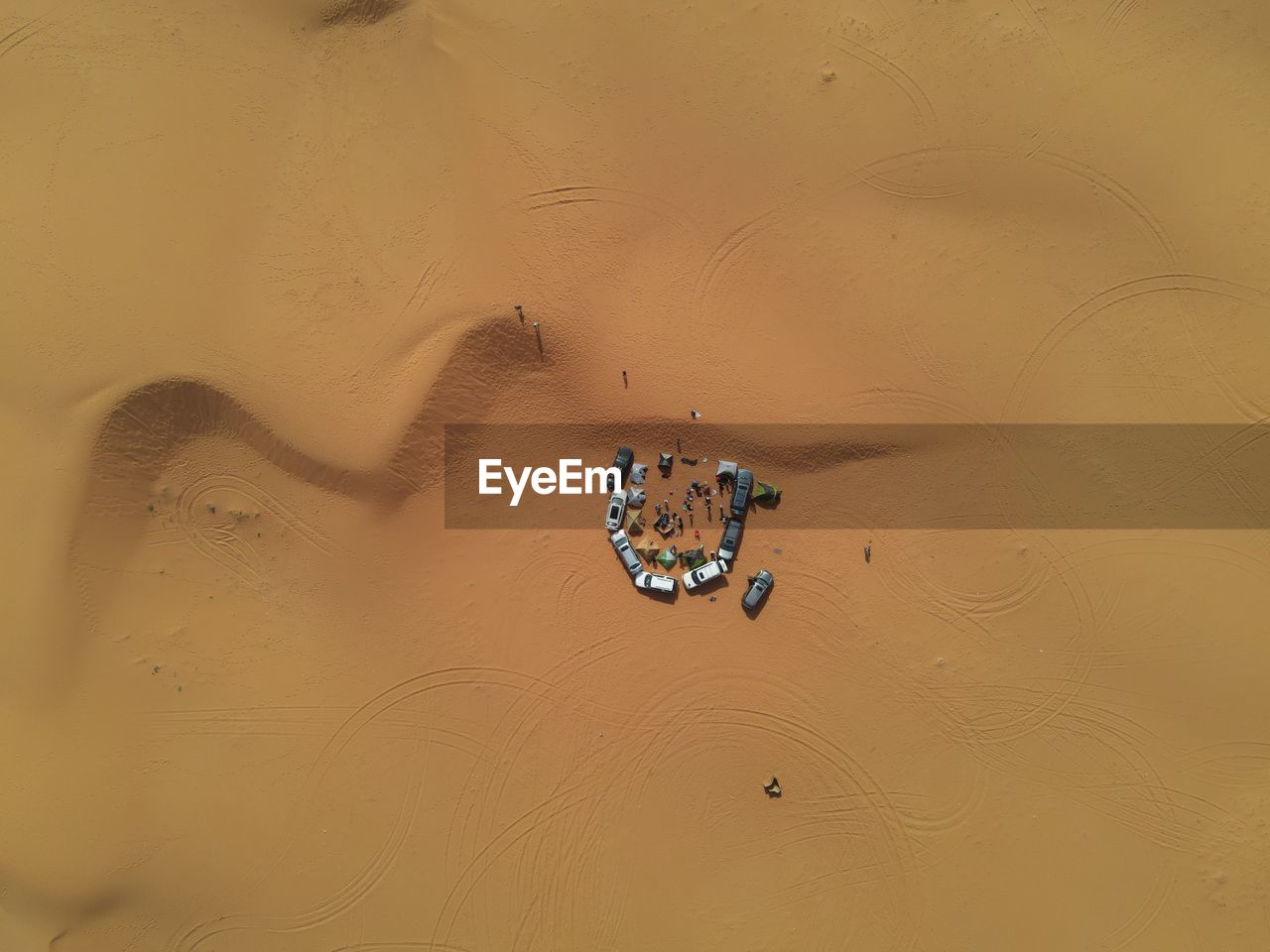 High angle view of a desert
