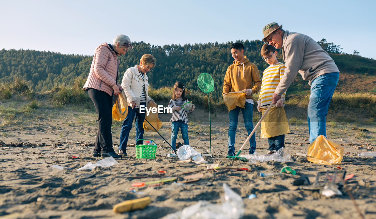 Family at beach