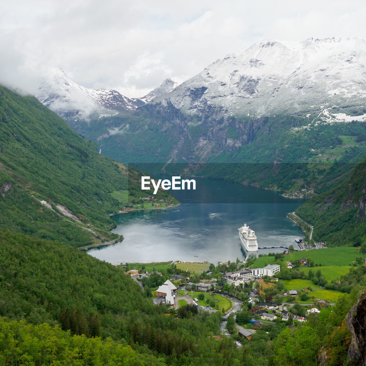 View over the geiranger fjord in norway