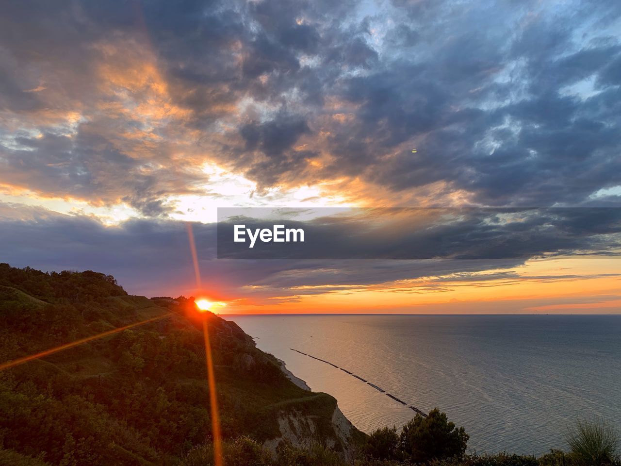 SCENIC VIEW OF SUNSET OVER SEA