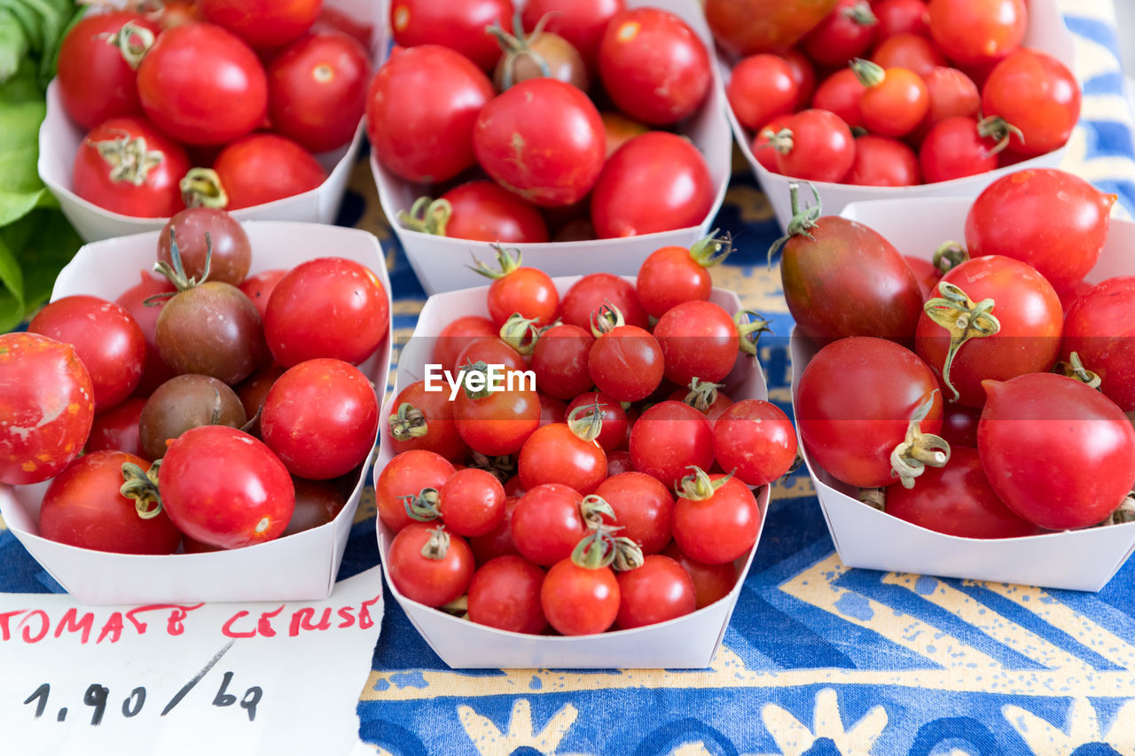 Red tomatoes in the market