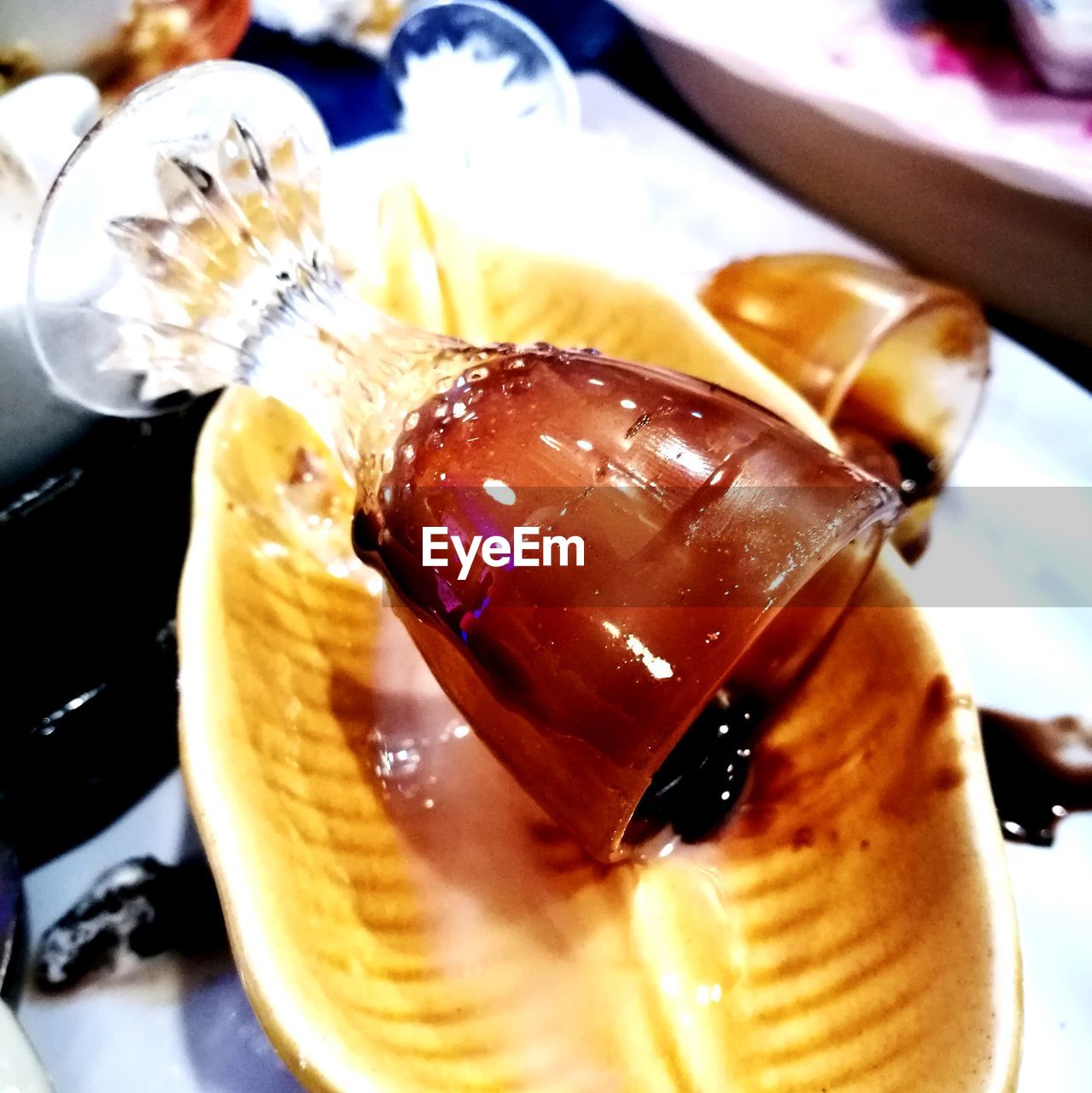 CLOSE-UP OF DESSERT ON TABLE