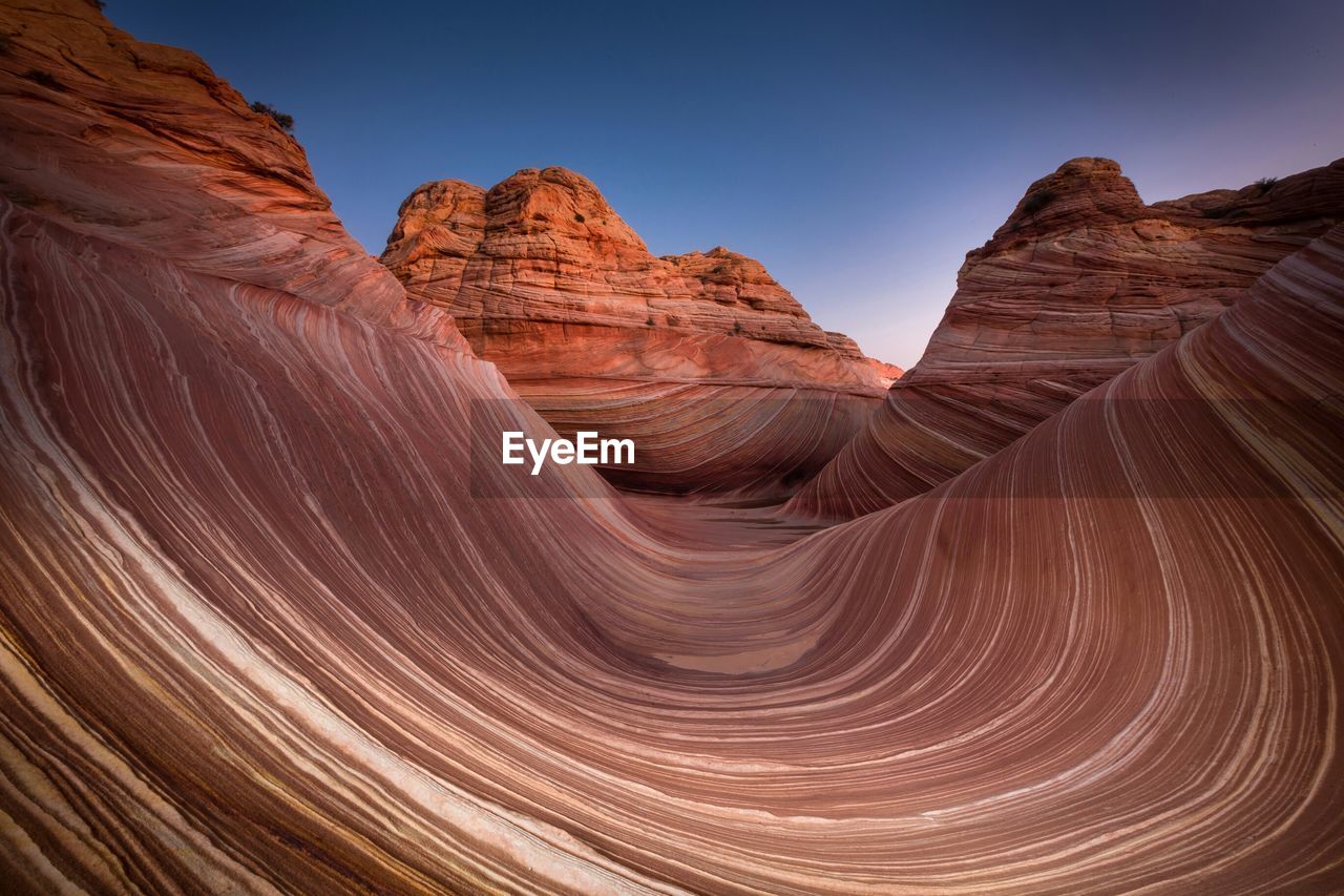 Coyote buttes against clear blue sky