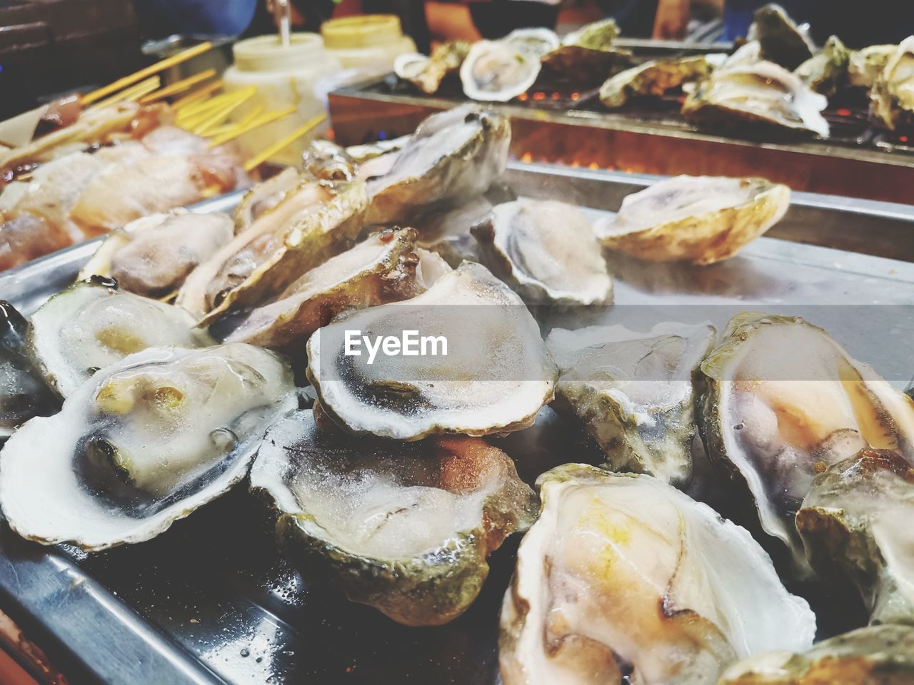 High angle view of food on table