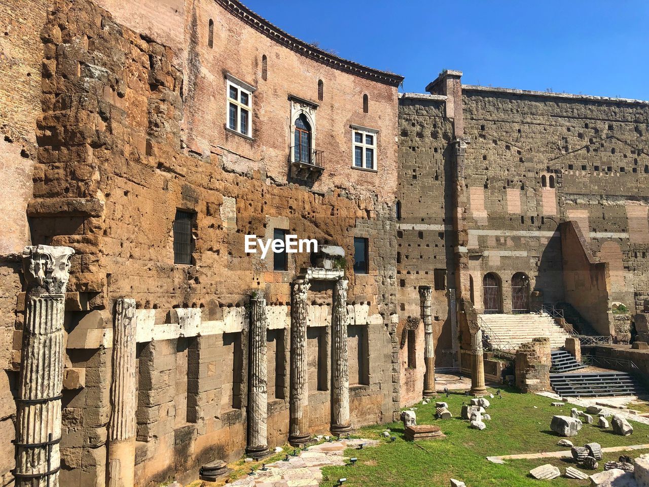 Old ruin building against sky in rome