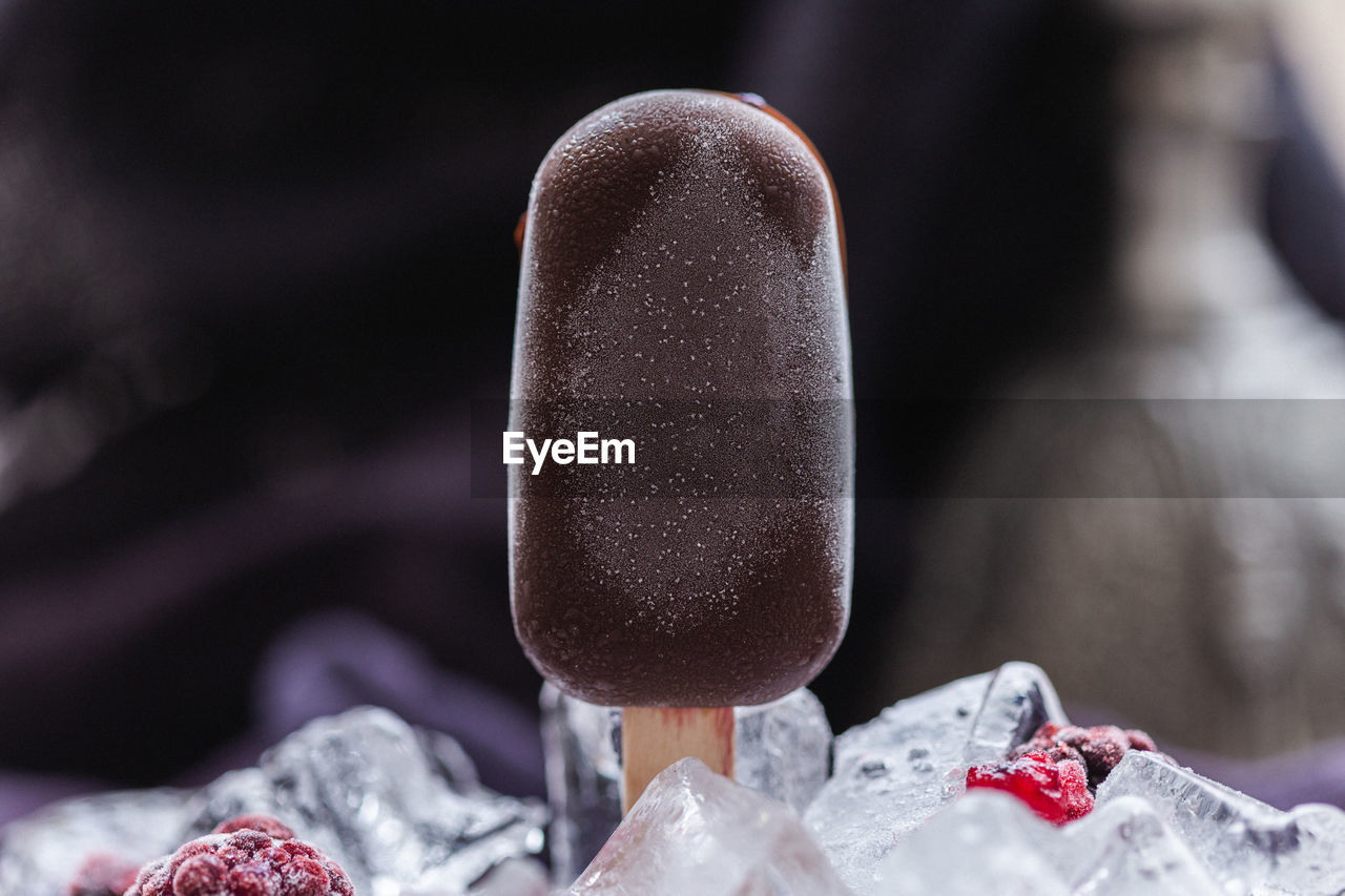 CLOSE-UP OF ICE CREAM IN PLATE