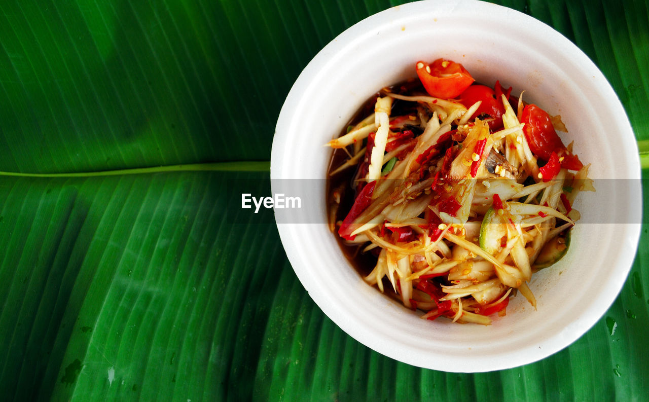 HIGH ANGLE VIEW OF FRESH VEGETABLES IN BOWL