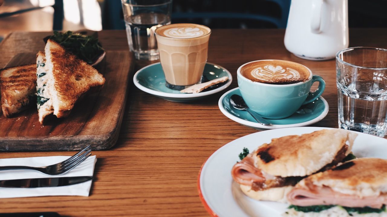 Breakfast served on table