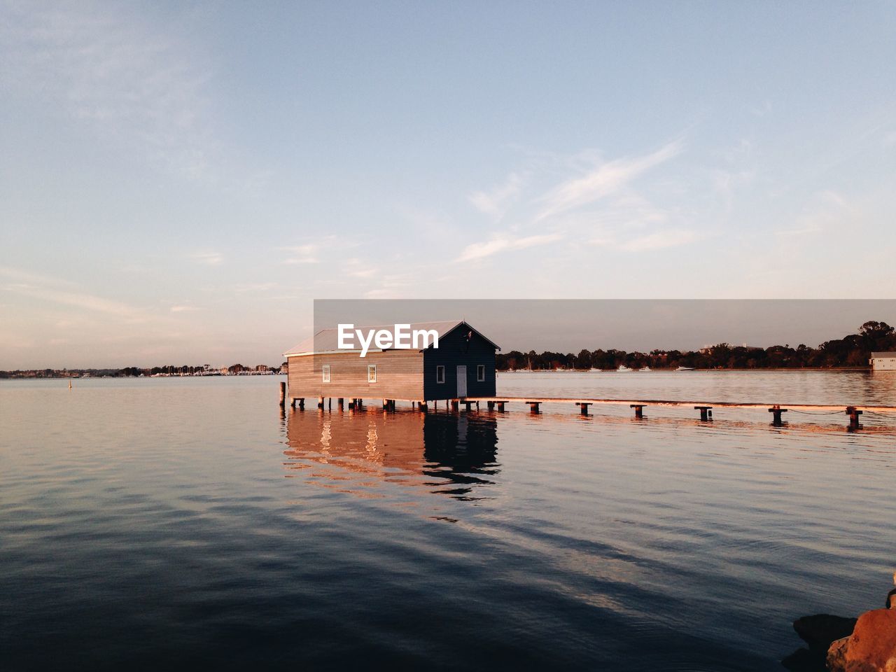 Blue boat shed at perth