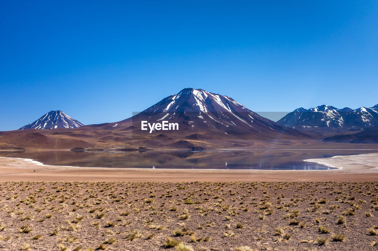 SCENIC VIEW OF SNOWCAPPED MOUNTAINS AGAINST CLEAR BLUE SKY