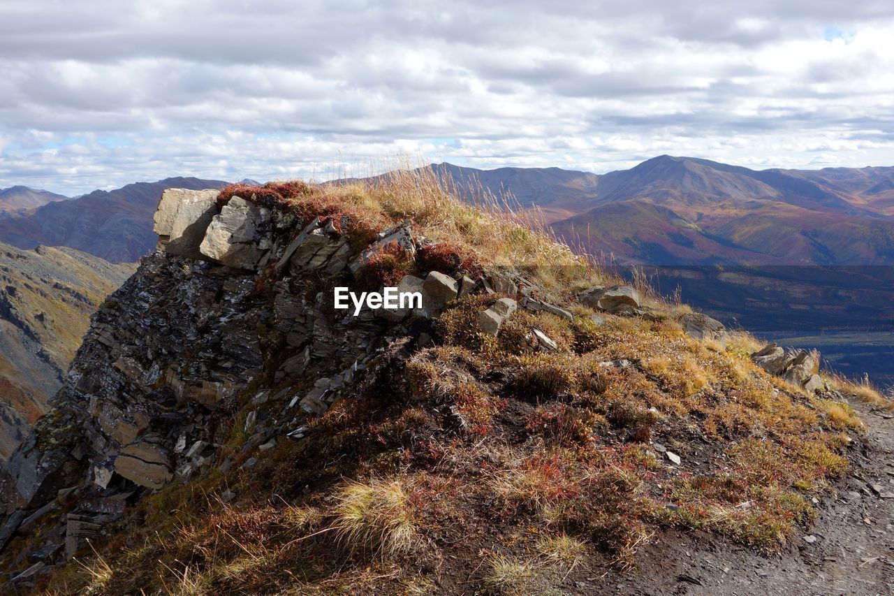 Scenic view of mountains against sky