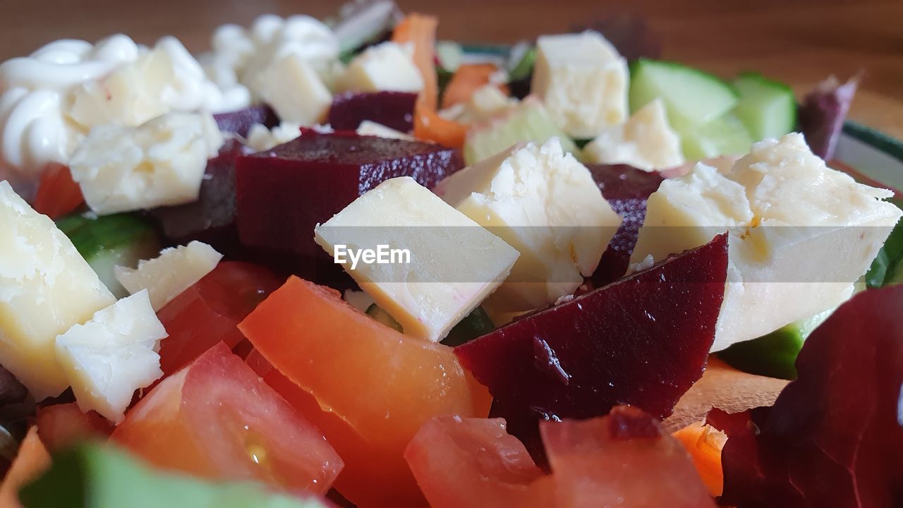 Cheese and beetroot salad