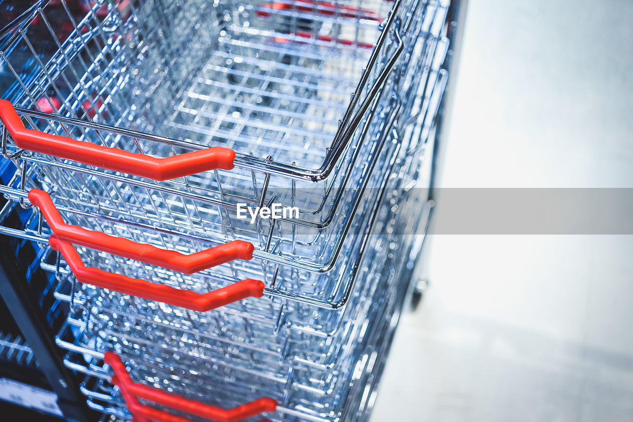 Close-up of shopping baskets