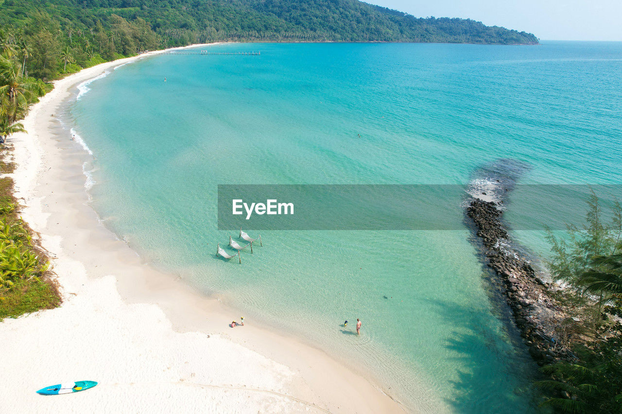 high angle view of beach against sky