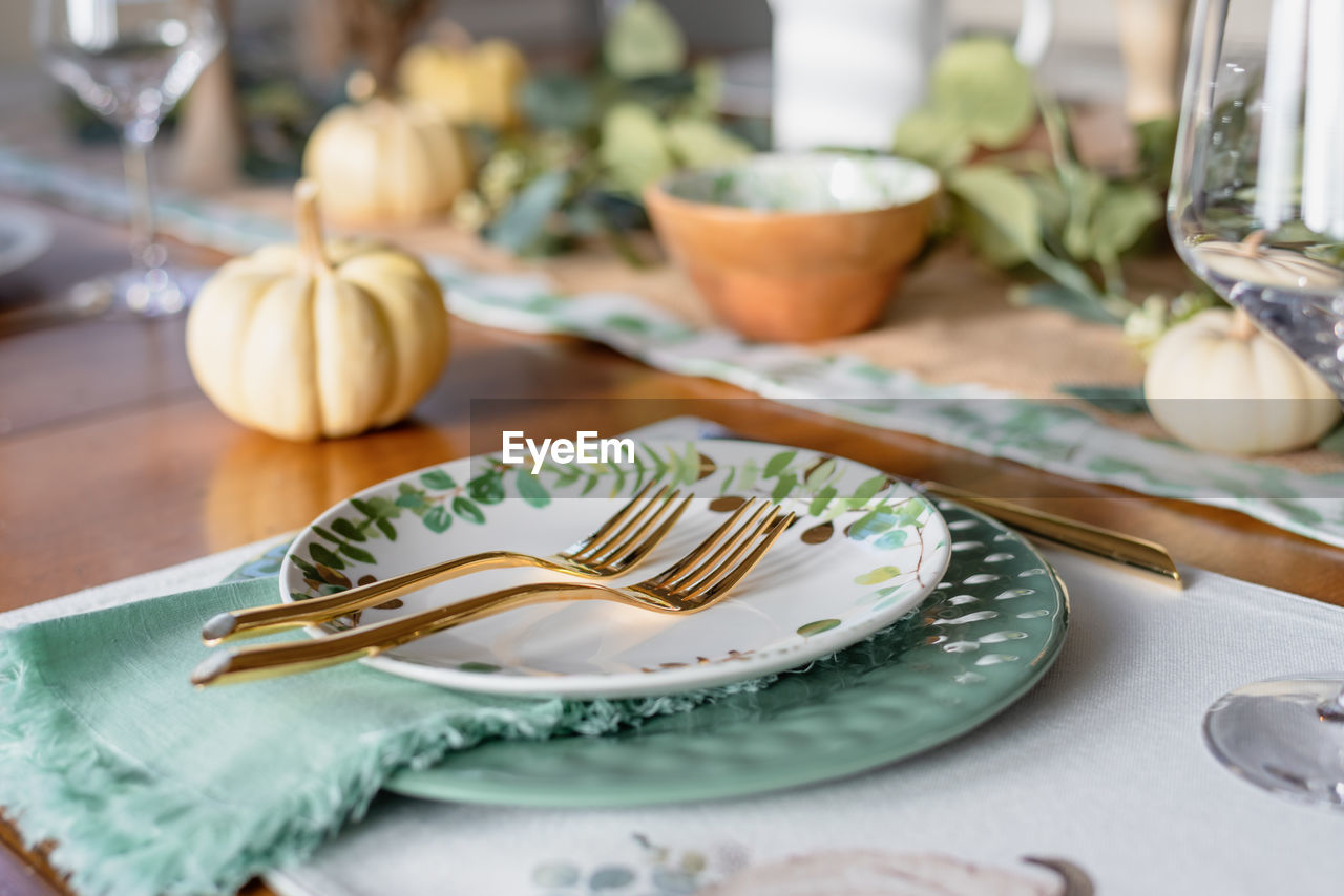 Close-up of plate on table