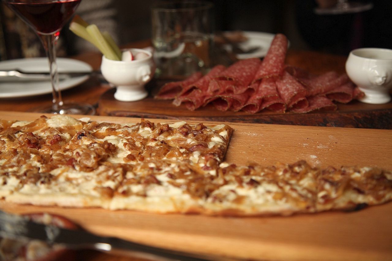 Close-up of food on cutting board