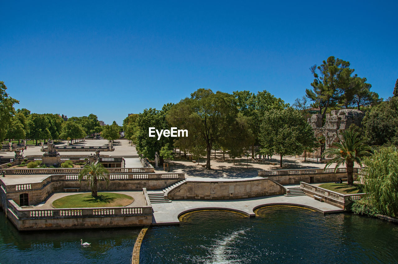 Gardens of the fountain at nimes, in the french provence.