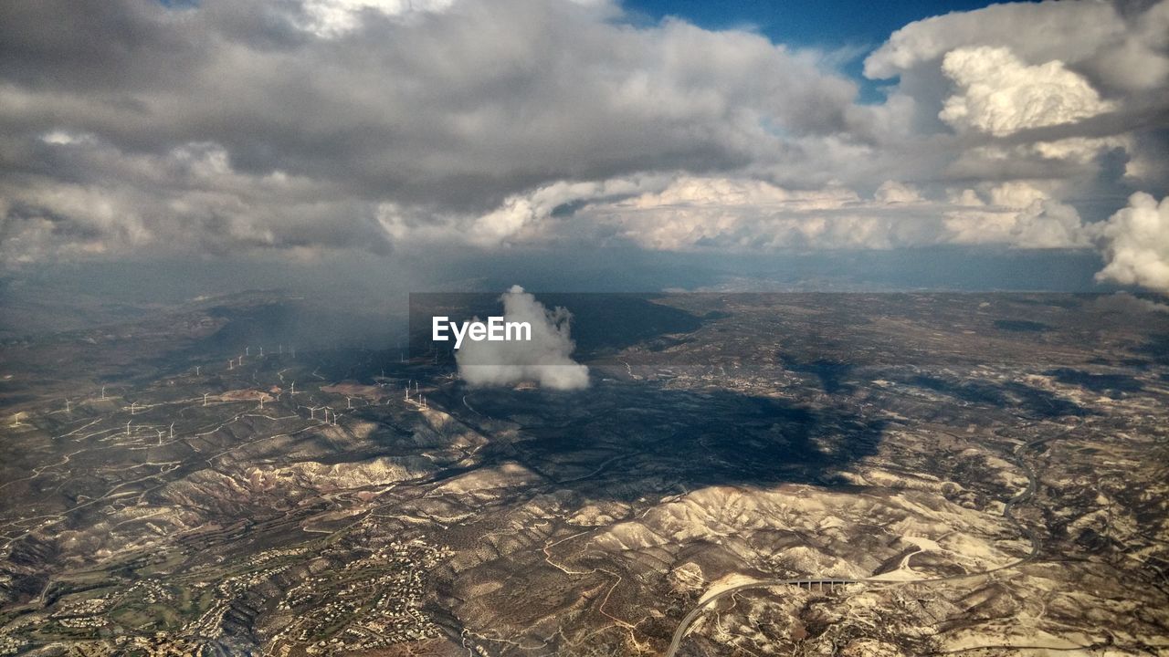 Aerial view of landscape against sky