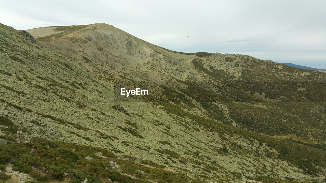 Low angle view of mountain at sierra de guadarrama