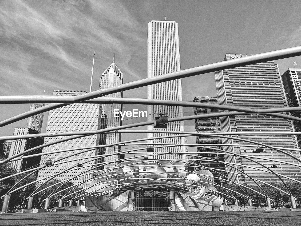 Low angle view of modern building against sky