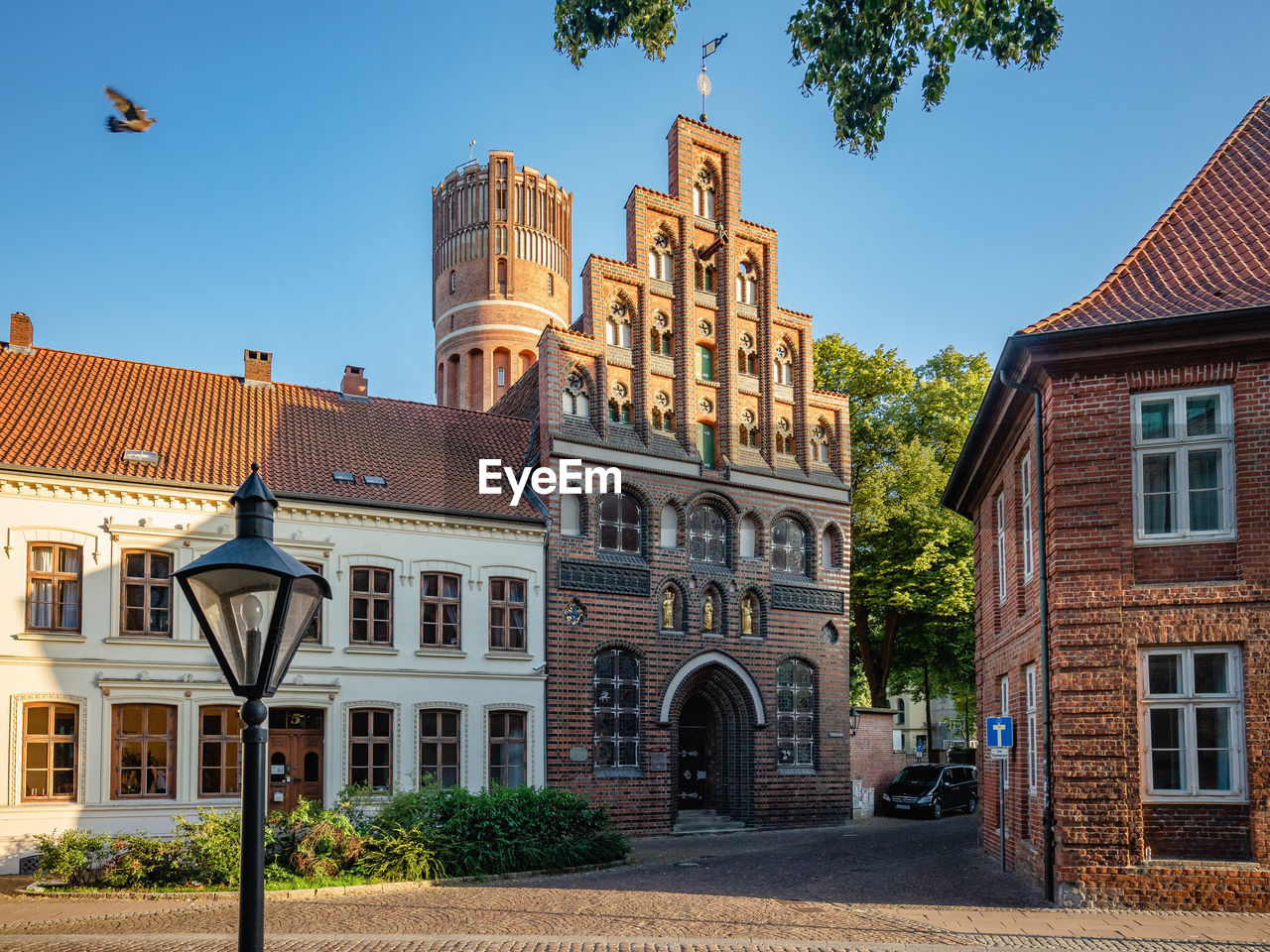 Low angle view of building against sky, old watertower,  lüneburg 