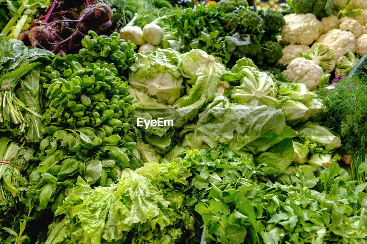 Full frame shot of vegetables at market stall