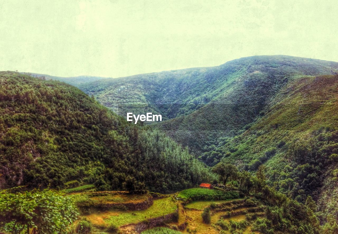 Scenic view of mountains against sky