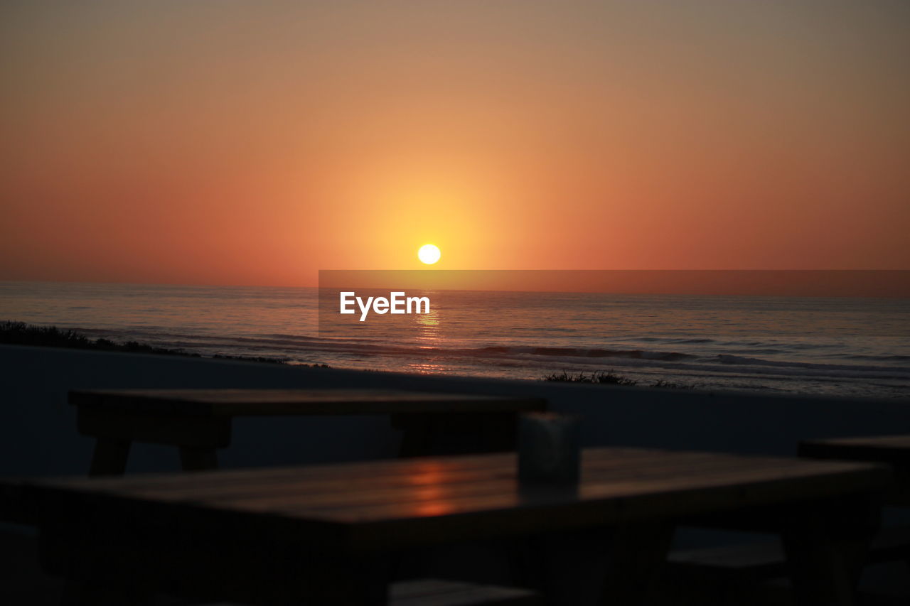 SCENIC VIEW OF SEA DURING SUNSET