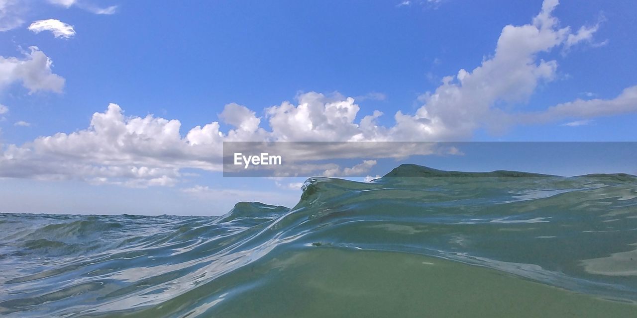 PANORAMIC VIEW OF SEA AND BEACH AGAINST SKY