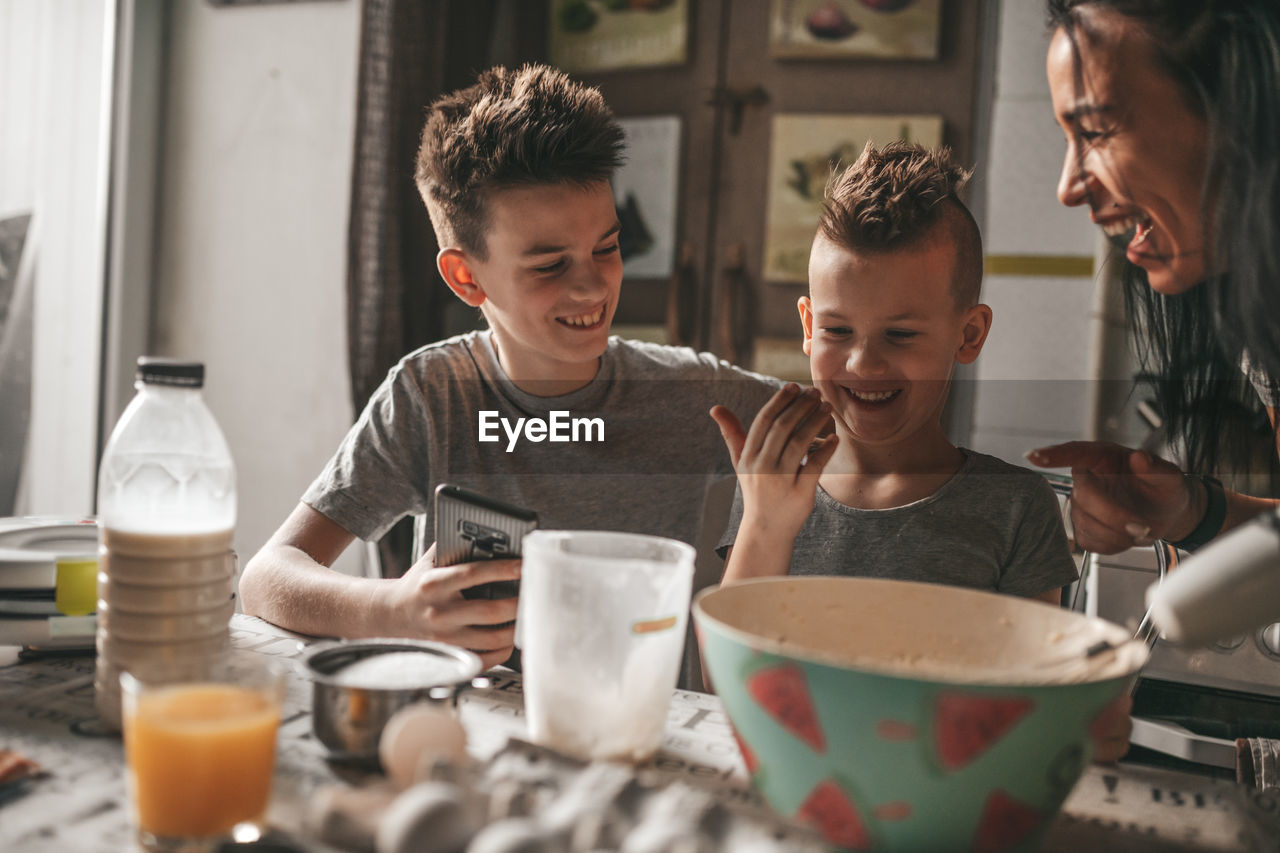 Group of people at restaurant table