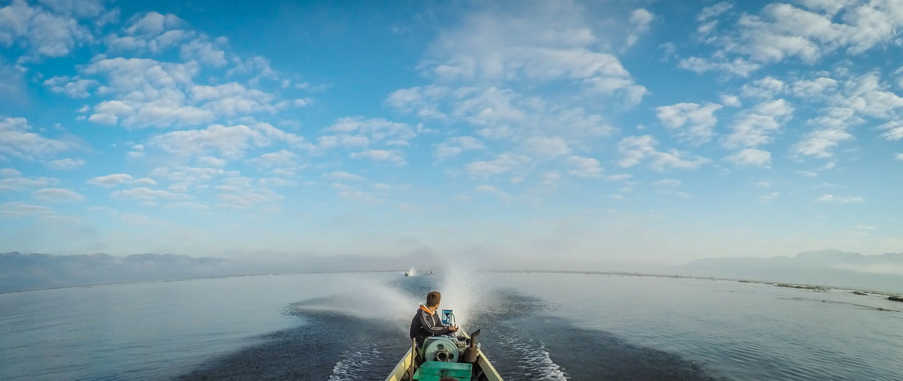 Man standing in lake