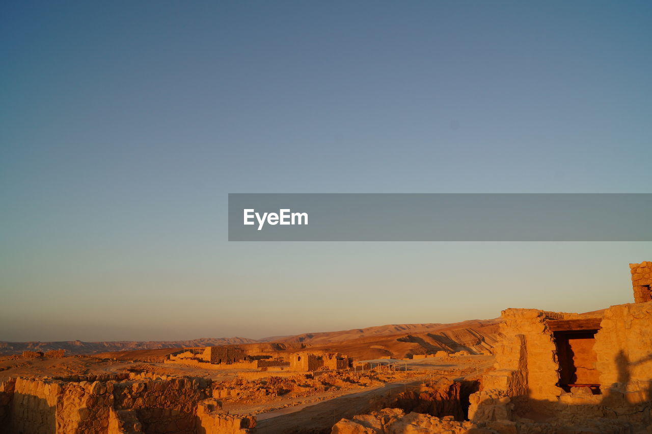 Panoramic view of landscape against clear sky