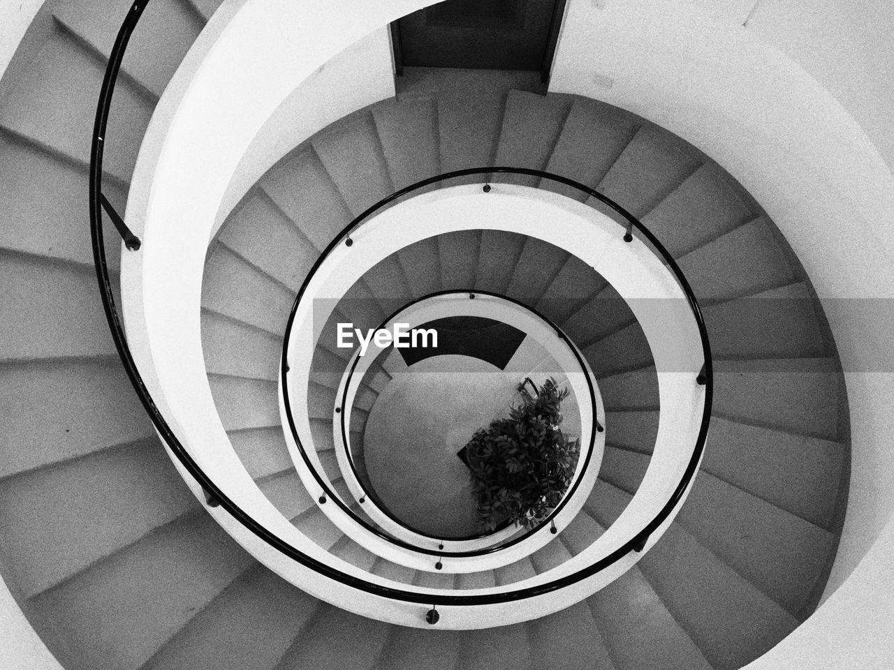 HIGH ANGLE VIEW OF SPIRAL STEPS