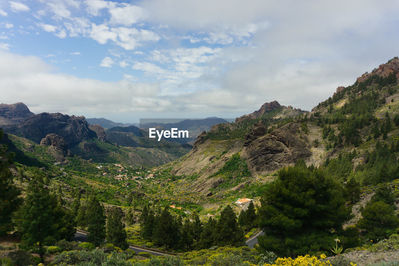 Scenic view of mountains against sky