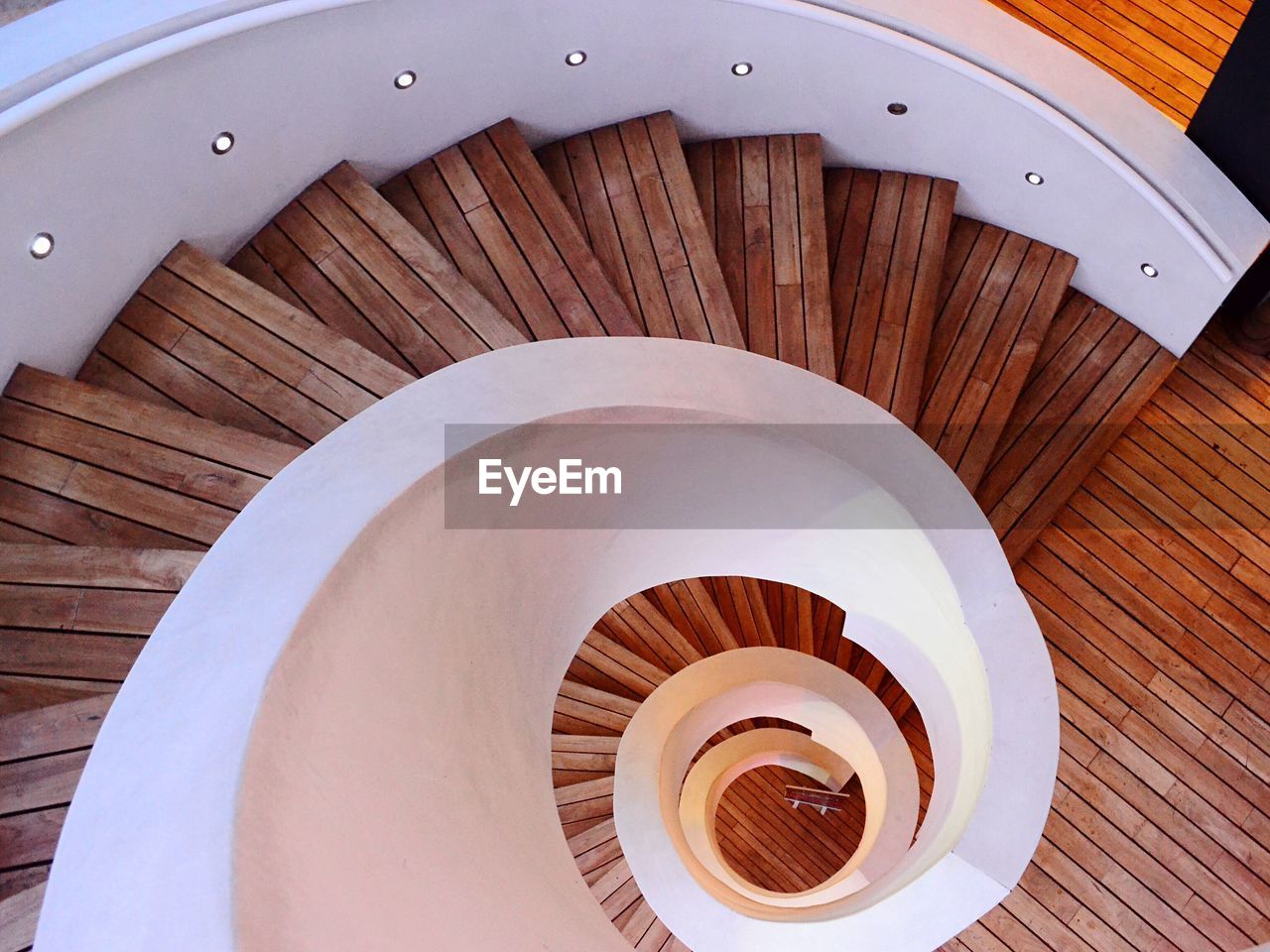 Directly above shot of spiral staircase