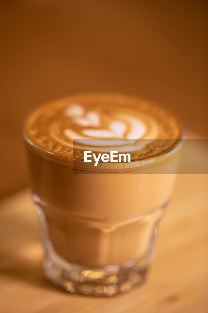 High angle view of coffee on table