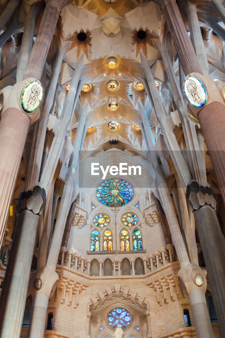 Low angle view of architectural features at sagrada familia