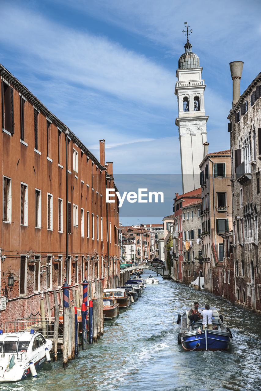 Mid distance view of san giorgio dei greci with canal in foreground