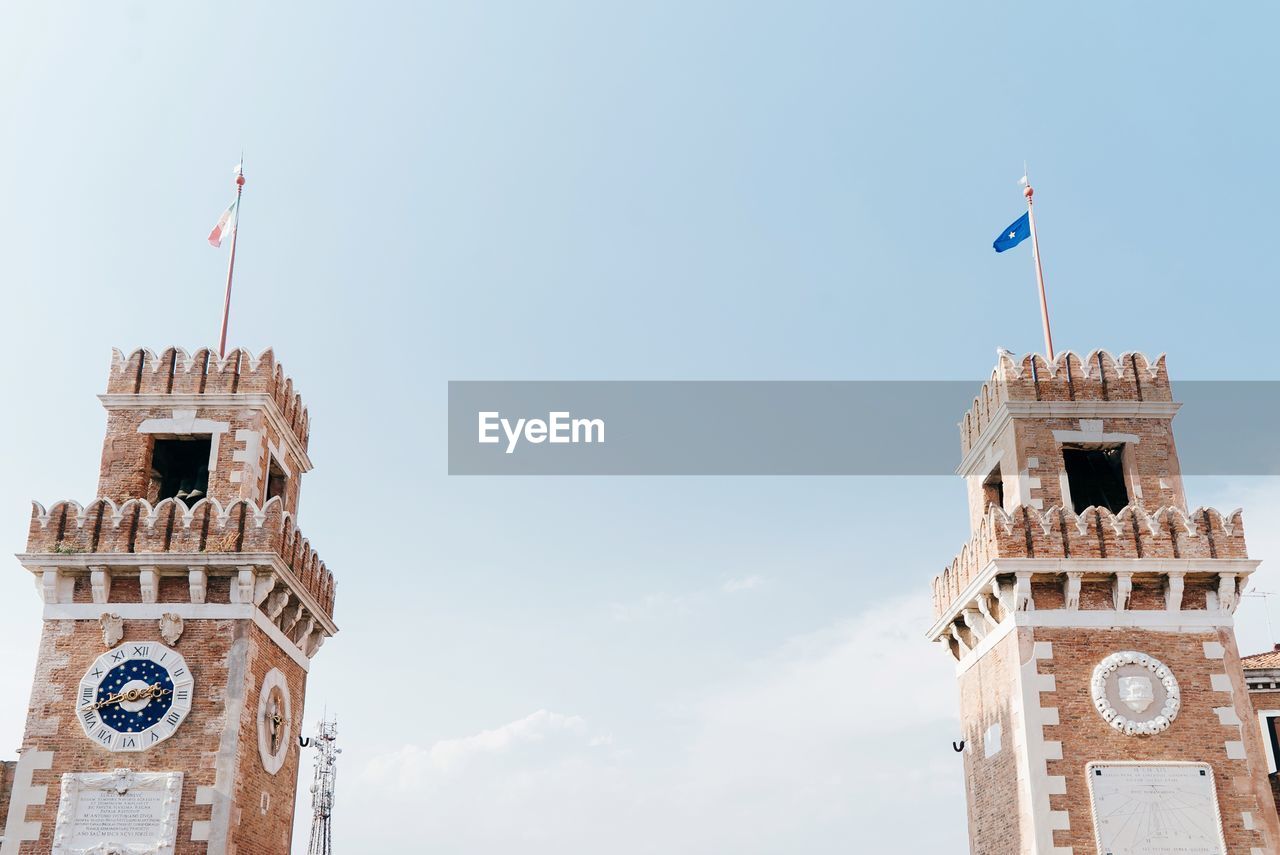 Low angle view of clock tower