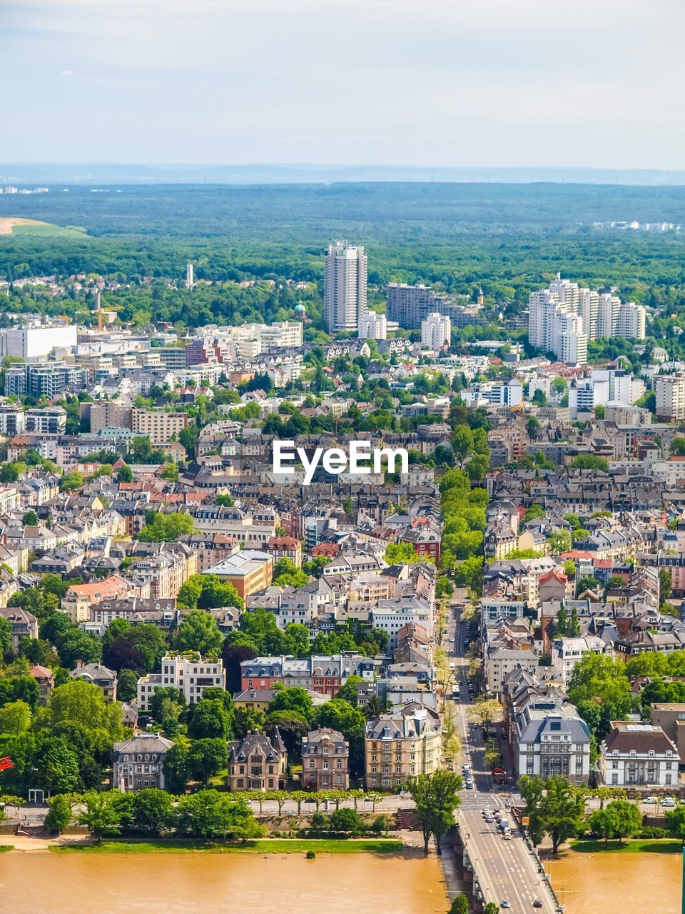 High angle shot of townscape