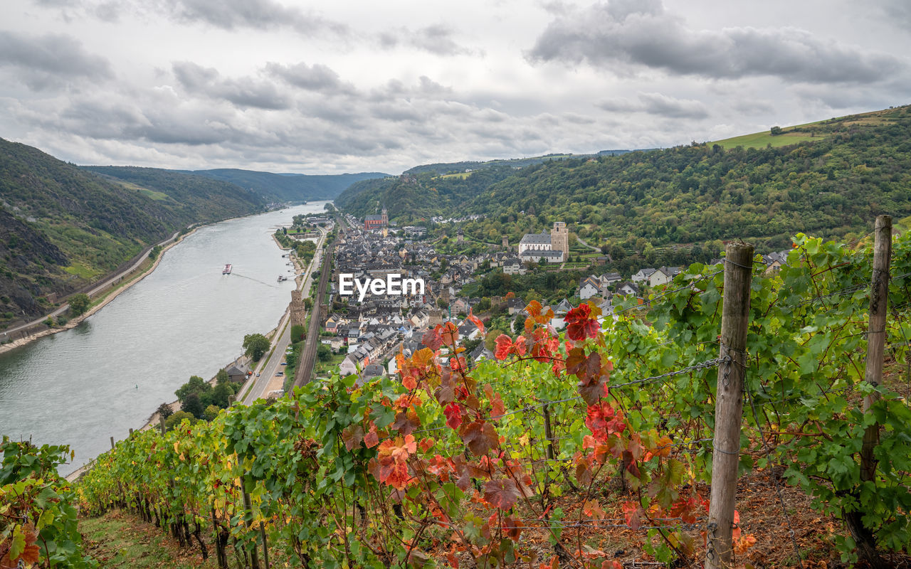 Panoramic image of oberwesel close to the rhine river, rhine valley, germany
