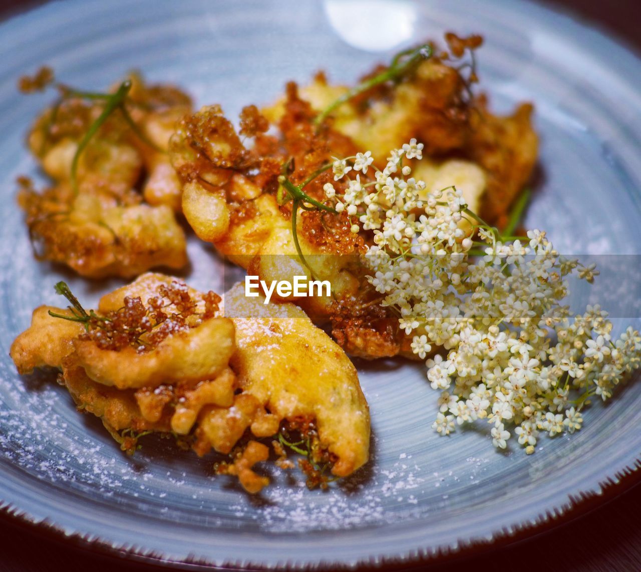 High angle view of food in plate