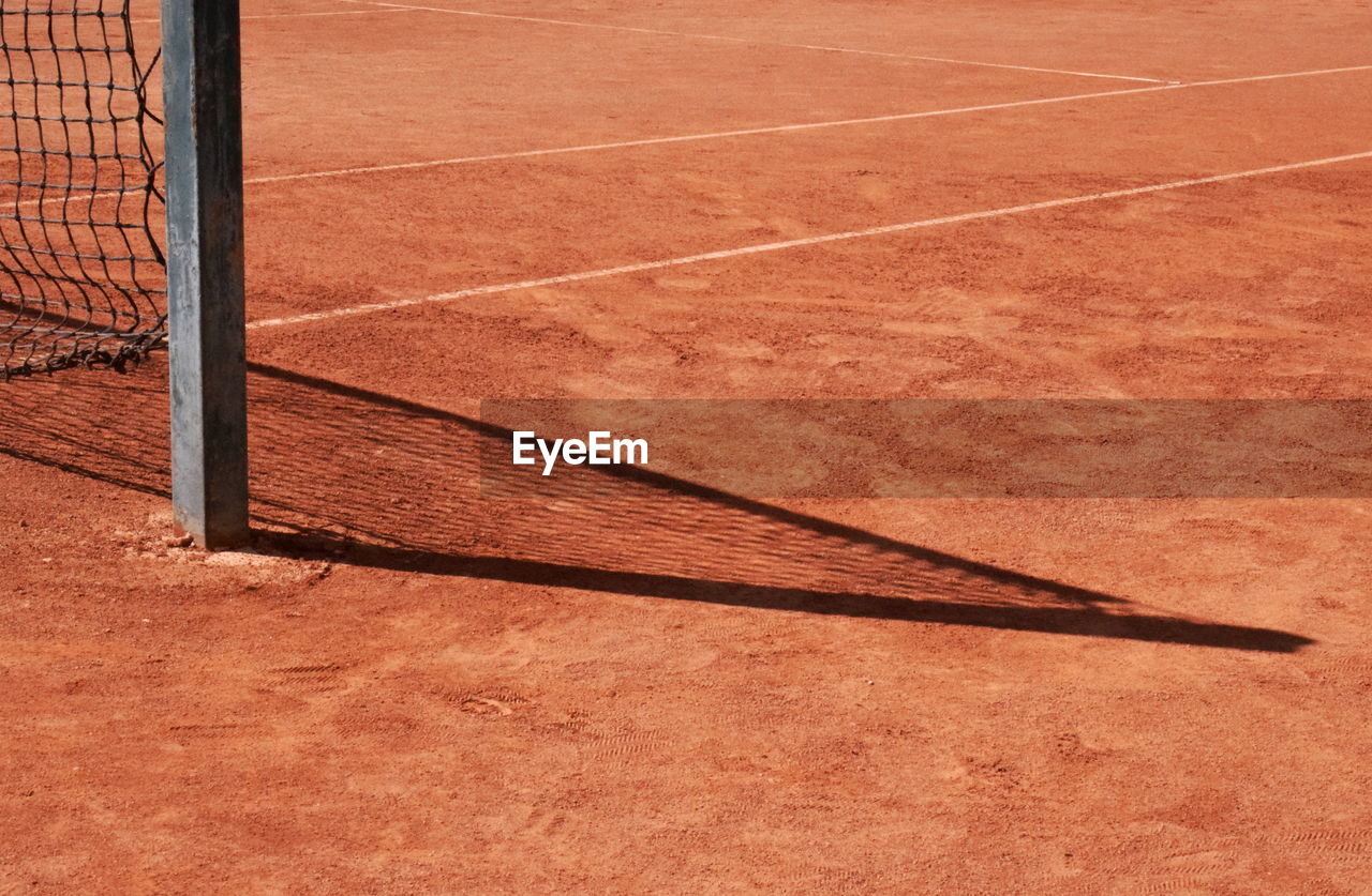 High angle view of tennis court