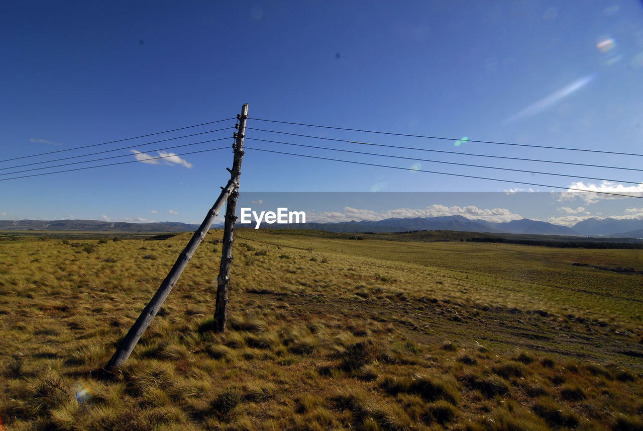 Low voltage power grid and power lines in patagonia, argentina