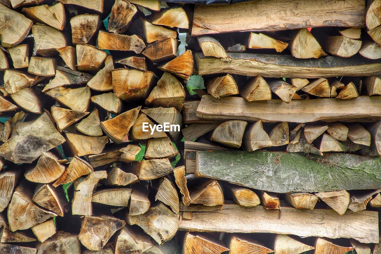 Full frame shot of logs