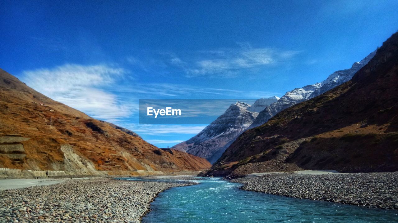 SCENIC VIEW OF LAKE BY MOUNTAINS AGAINST SKY